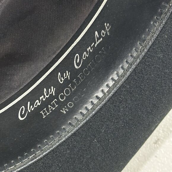 Stemson Hat 100% Wool Black Felt (56 Mex) 7 US Decorative Cowboy Charly CarLop - Picture 3 of 10